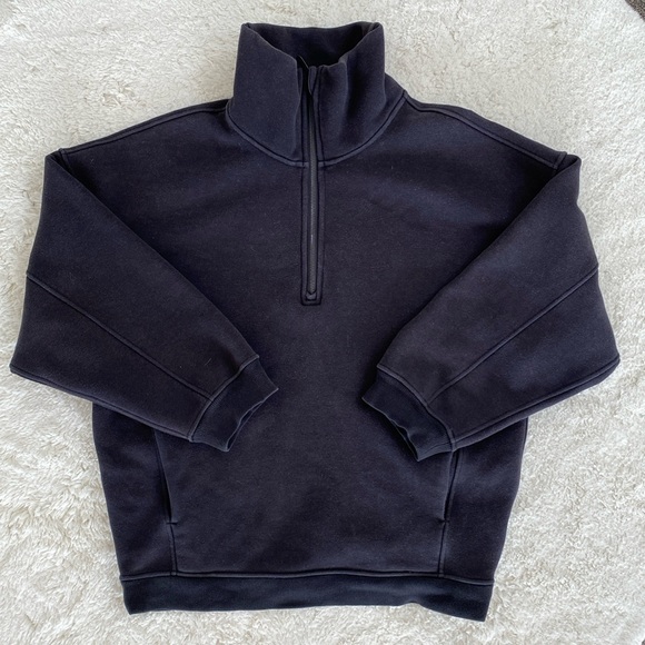 ❤️ Lululemon Thick Fleece Half Zip Oversized Funnel Neck Black Size XS/S - Picture 2 of 9
